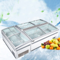 glass top supermarket display showcase island freezer use for supermarket